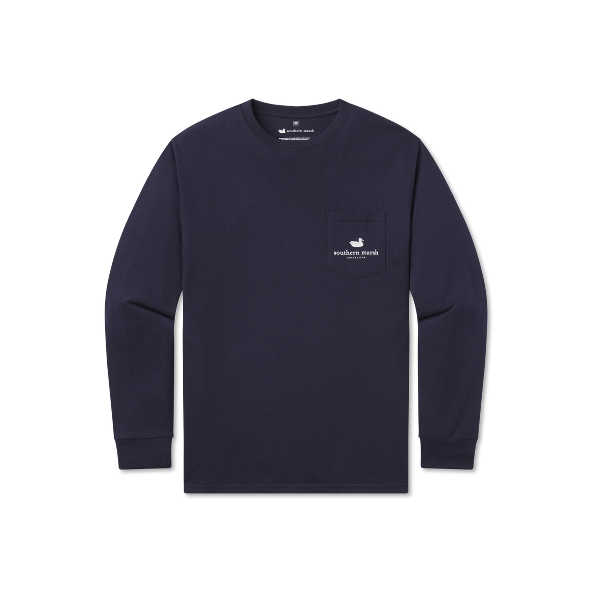 Navy | Signature Ornament Tee | Long Sleeve | Front | Pocket Tee