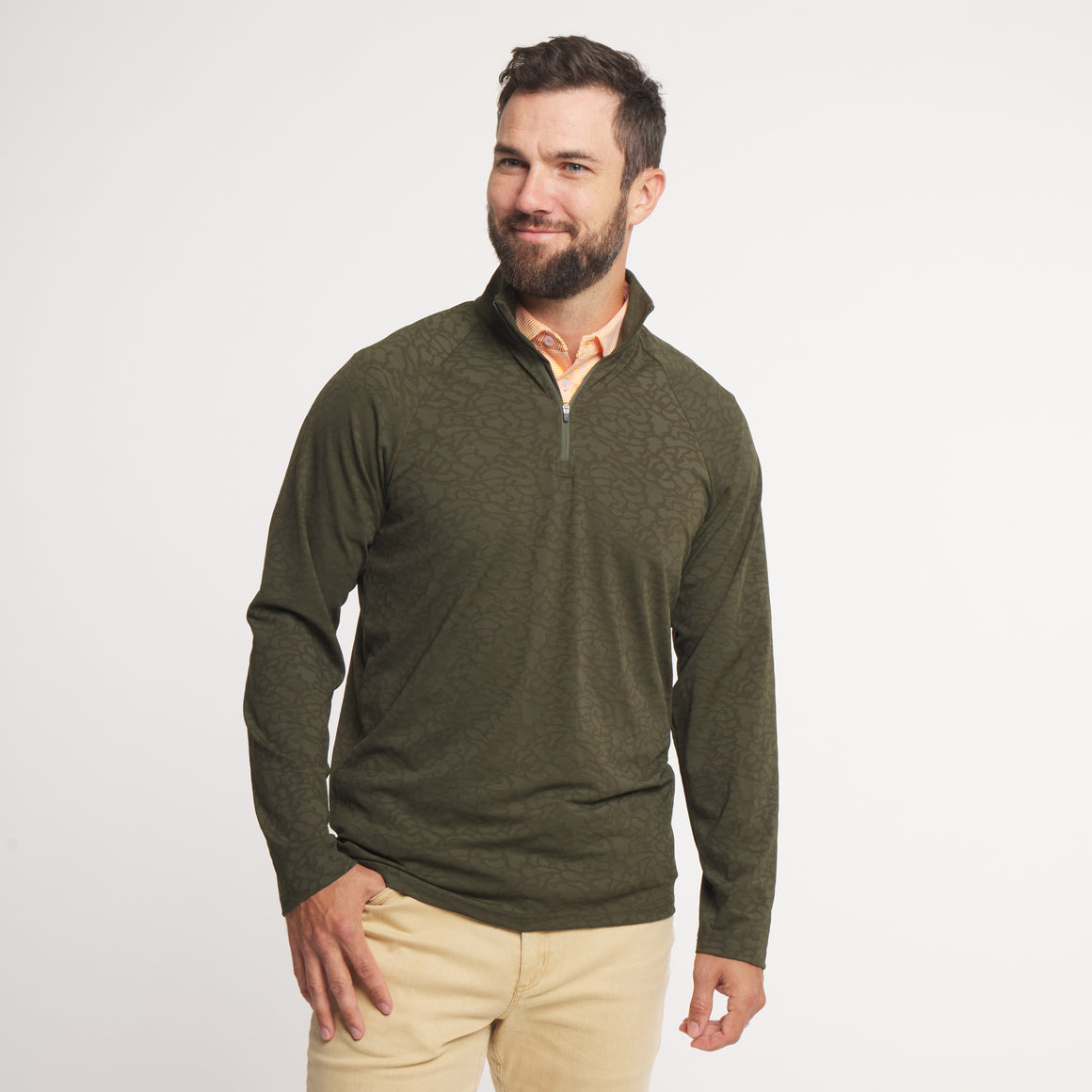 Dark Olive Active Camo | ON MODEL | FRONT