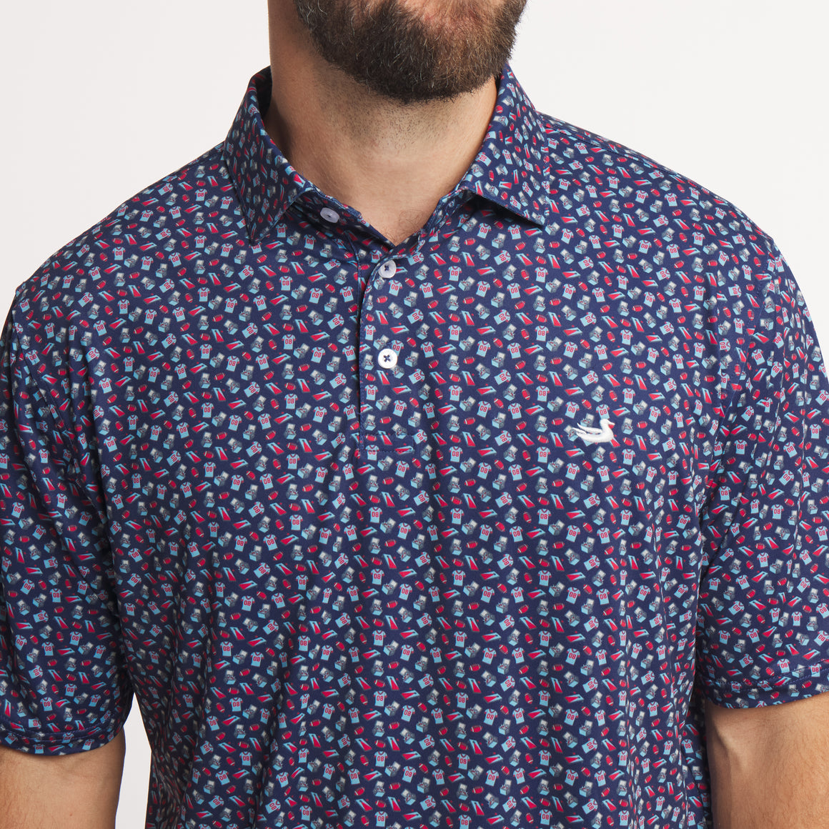 Red & Navy Football | ON MODEL | DETAIL